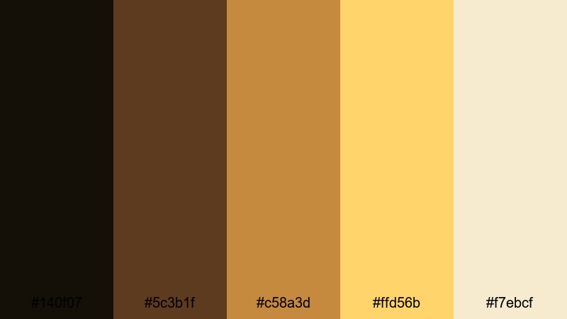 gilded logo reveal gold brown color palette with hex codes