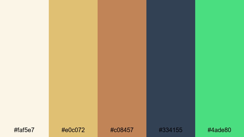 gilded new beginnings new year color palette with hex codes