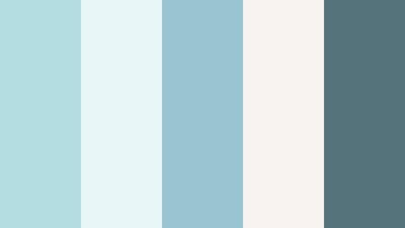 glacial daydream waterfall mist color palette with hex codes