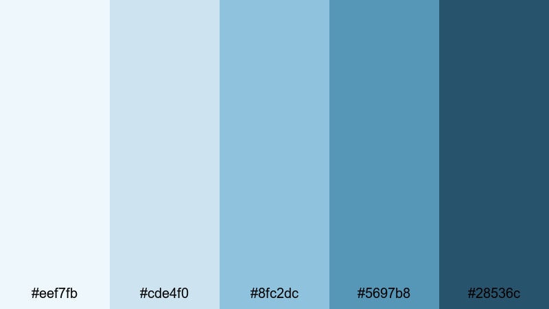 glacial lake drift silver blue color palette with hex codes