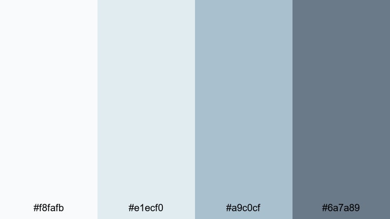 glacier edge minimal winter color palette with hex codes