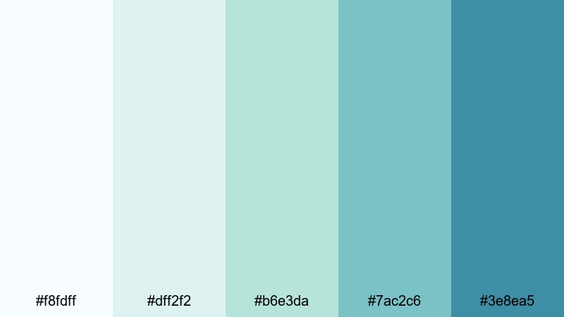 glacier wildflowers light blue color palette with hex codes