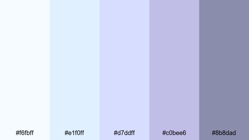 glass frost lavender lavender color palette with hex codes