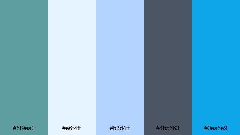 glass panel skies cadet blue color palette with hex codes