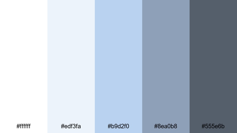 glass skyline fade white blue gray color palette with hex codes