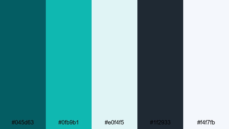 glass ui turquoise dark turquoise color palette with hex codes