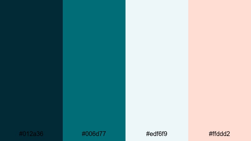 glass wave overlay dark blue green color palette with hex codes