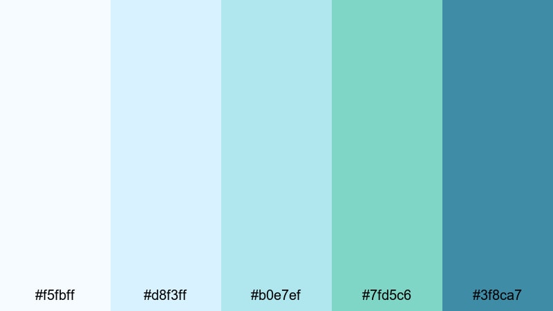 glassmorphism dash blue mint green color palette with hex codes