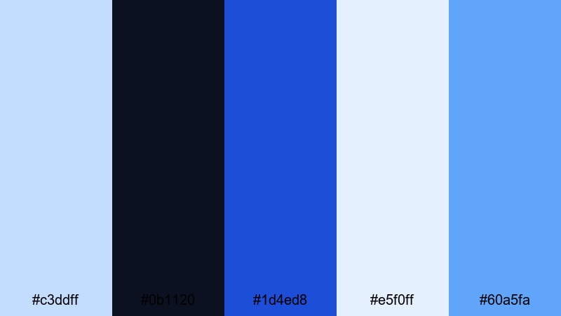 glassmorphism glow columbia blue color palette with hex codes