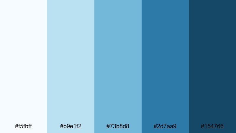 glassy blue reflection lake color palette with hex codes