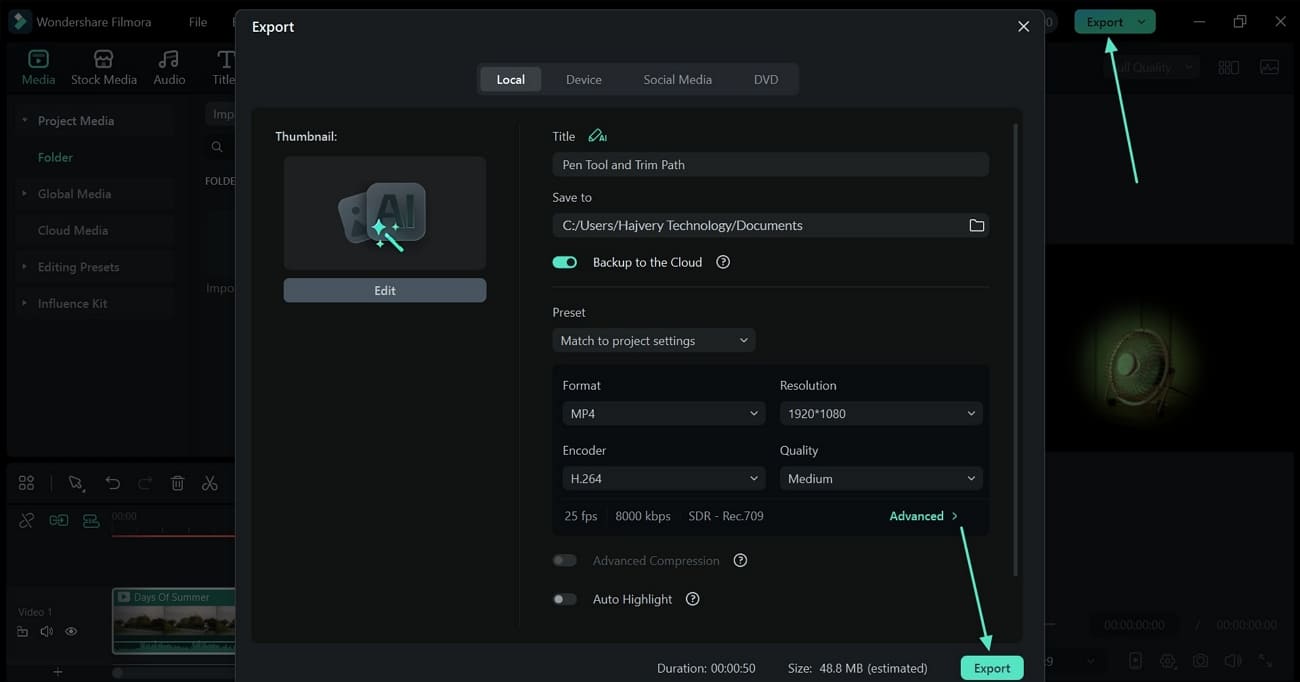 save the video to device