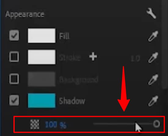 shadow opacity slider