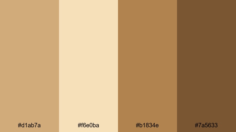 golden camel sands camel color palette with hex codes