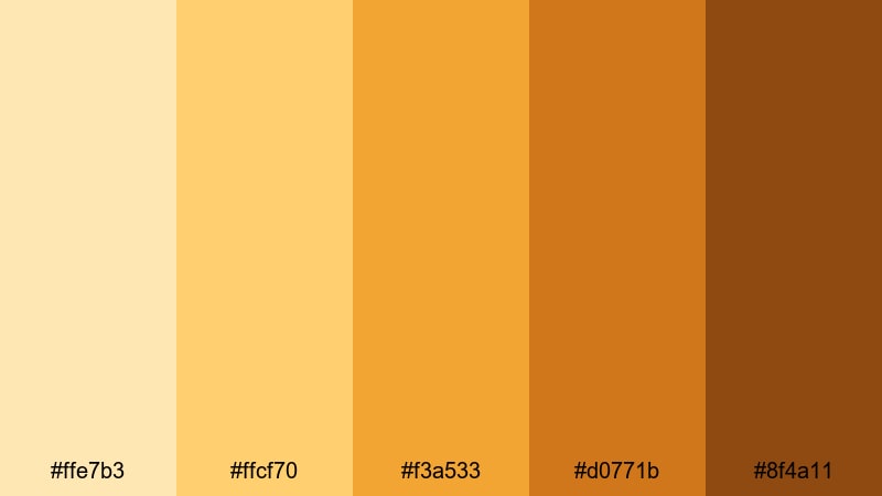 golden dune horizon desert color palette with hex codes