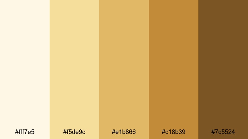 golden dune ivory ivory color palette with hex codes