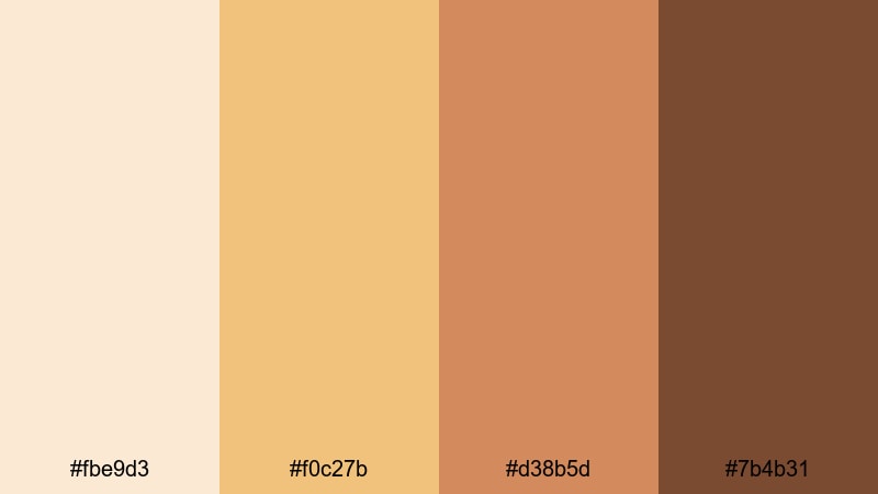 golden dune sundown sand color palette with hex codes