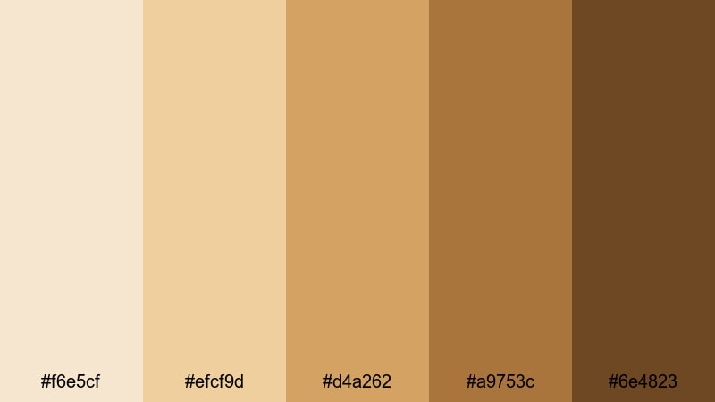 golden frame fawn fawn color palette with hex codes