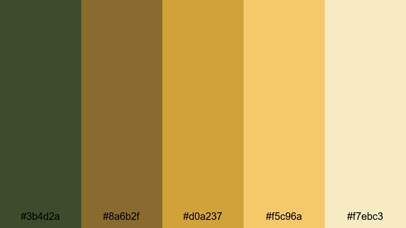 golden harvest fields autumn color palette with hex codes