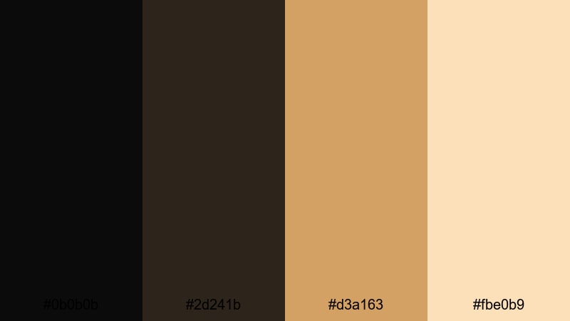 golden hour alley black tan color palette with hex codes