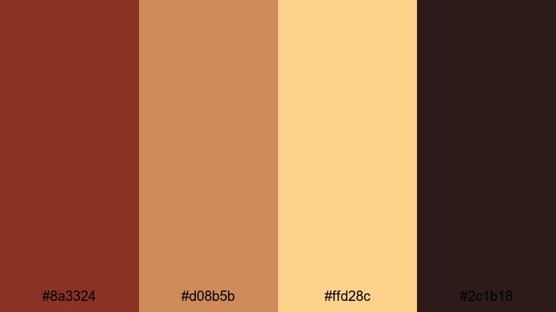 golden hour backlot burnt umber color palette with hex codes
