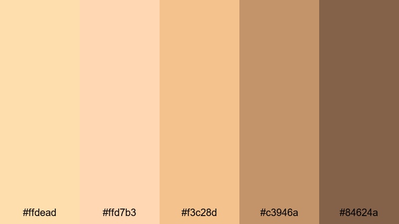 golden hour bedroom navajo white color palette with hex codes
