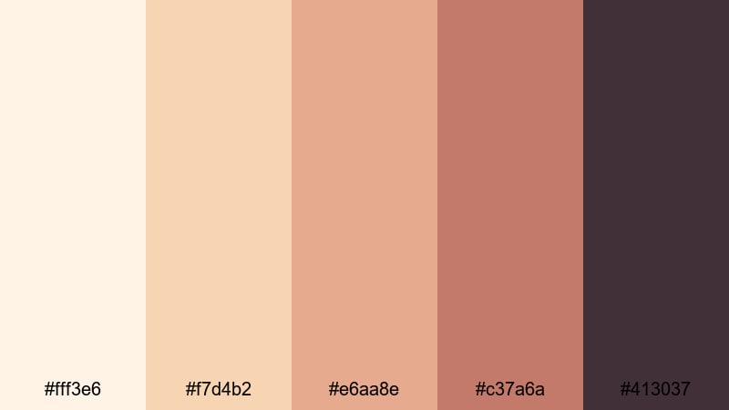 golden hour bokeh rose gold champagne color palette with hex codes