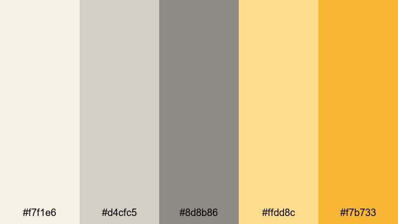 golden hour concrete yellow gray color palette with hex codes