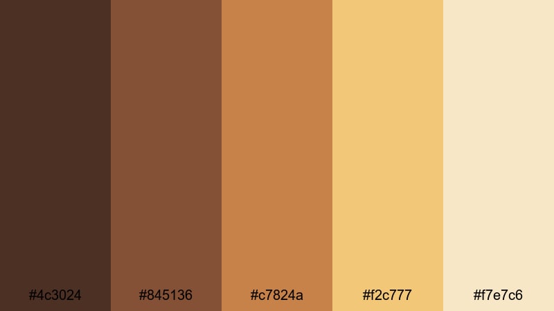 golden hour grain umber color palette with hex codes