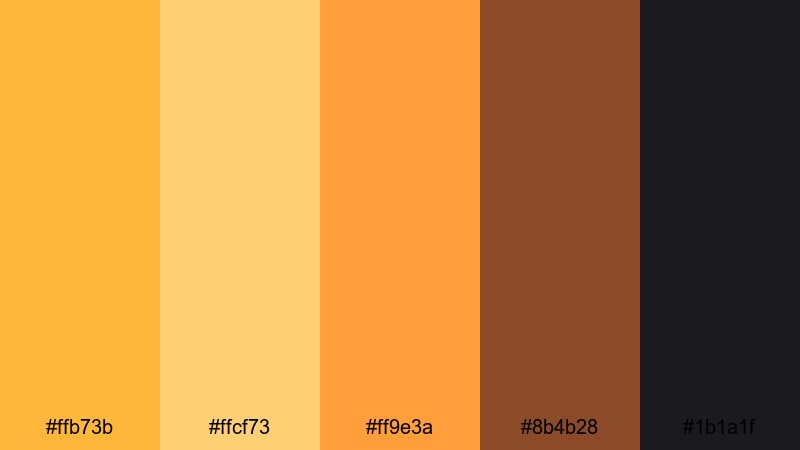 golden hour lens flare gold yellow color palette with hex codes