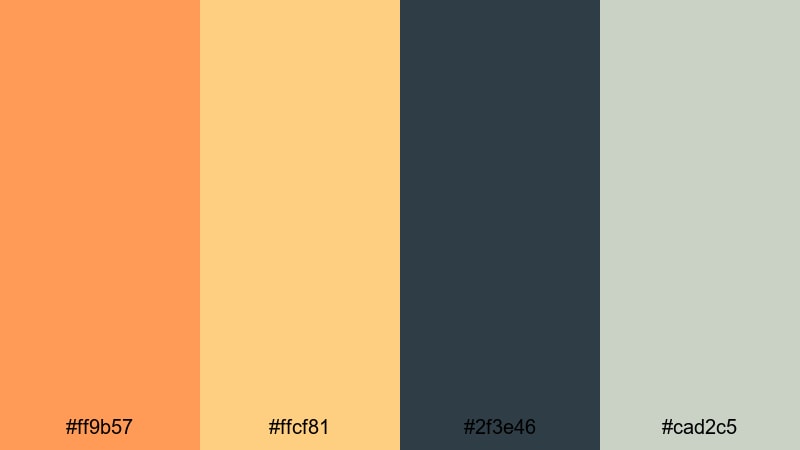 golden hour lobby tangerine color palette with hex codes