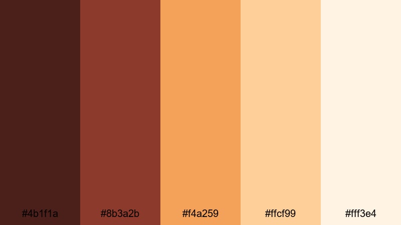 golden hour mahogany glow mahogany color palette with hex codes