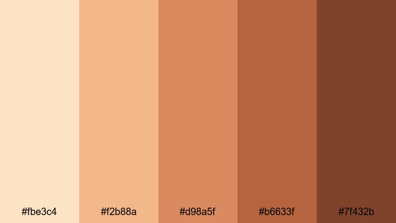golden hour melanin skin color palette with hex codes