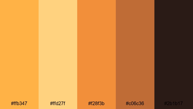 golden hour storyboard amber color palette with hex codes