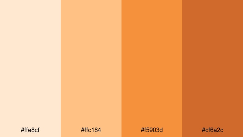 golden hour streets beige orange color palette with hex codes