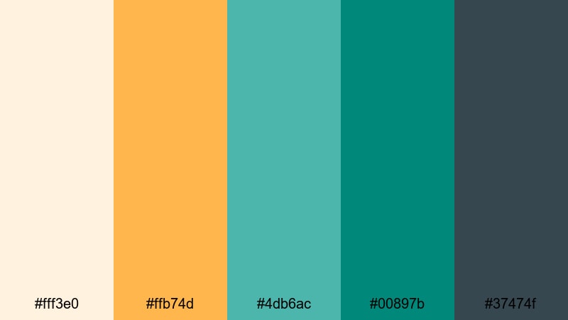 golden hour teal yellow teal color palette with hex codes