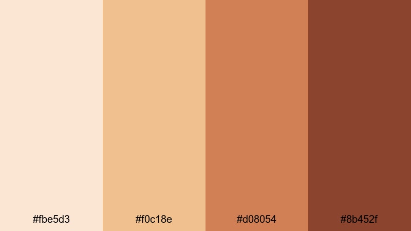 golden hour terracotta beige red color palette with hex codes