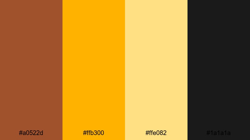 golden hour title pop sienna color palette with hex codes