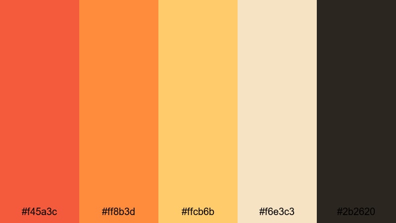 golden hour tomato tomato color palette with hex codes