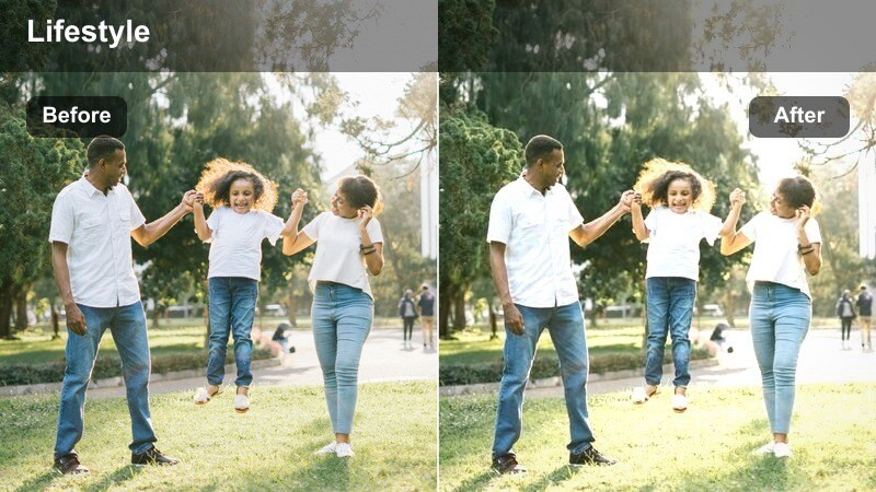 Golden lamp glow filter on an evening indoor vlog scene