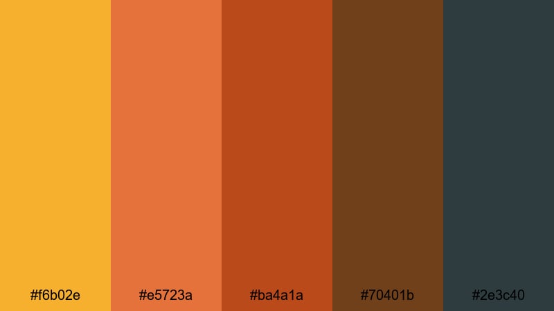 golden maple trail fall color palette with hex codes