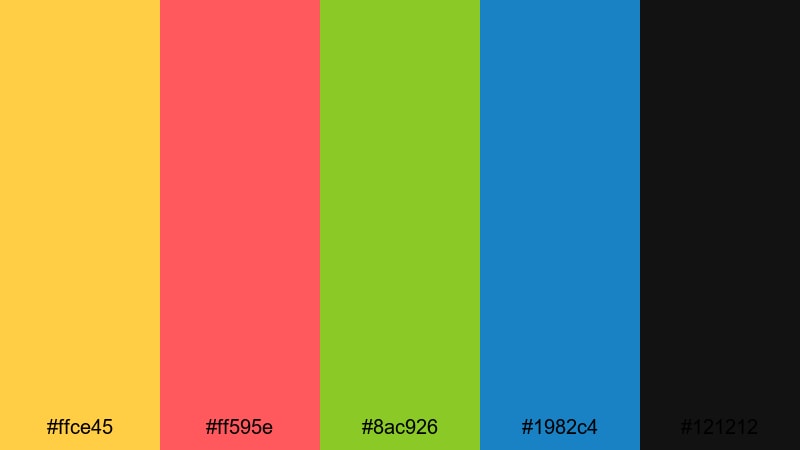 golden neon arcade golden yellow color palette with hex codes