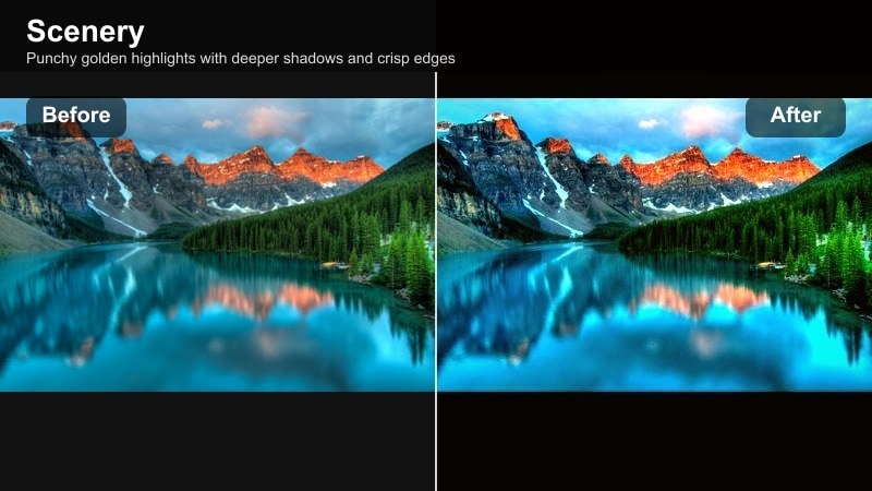 High contrast golden hour light on mountain ridges