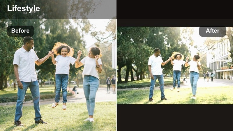 Golden warm lifestyle video filter on a cozy kitchen routine