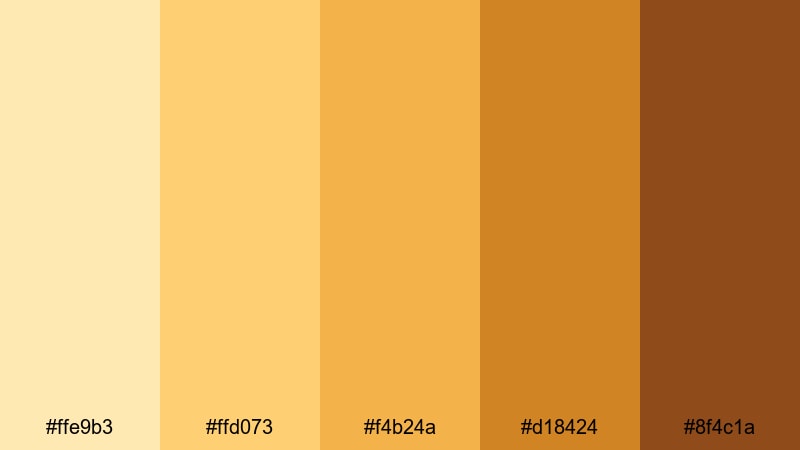 golden studio glow blond color palette with hex codes