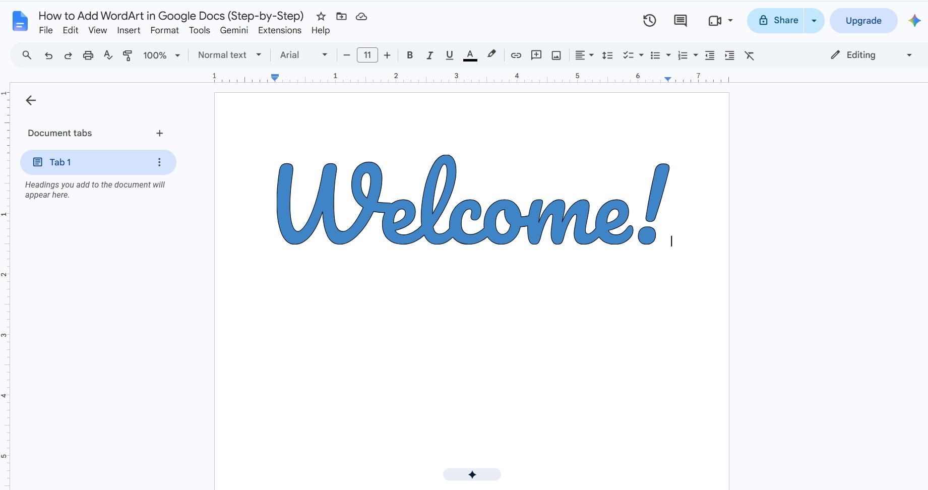 insert wordart to your doc