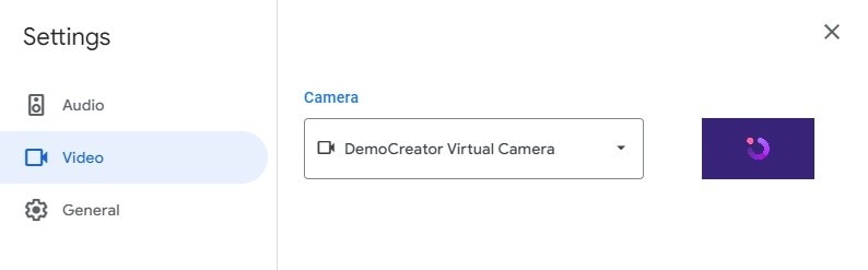 change google meet's camera settings