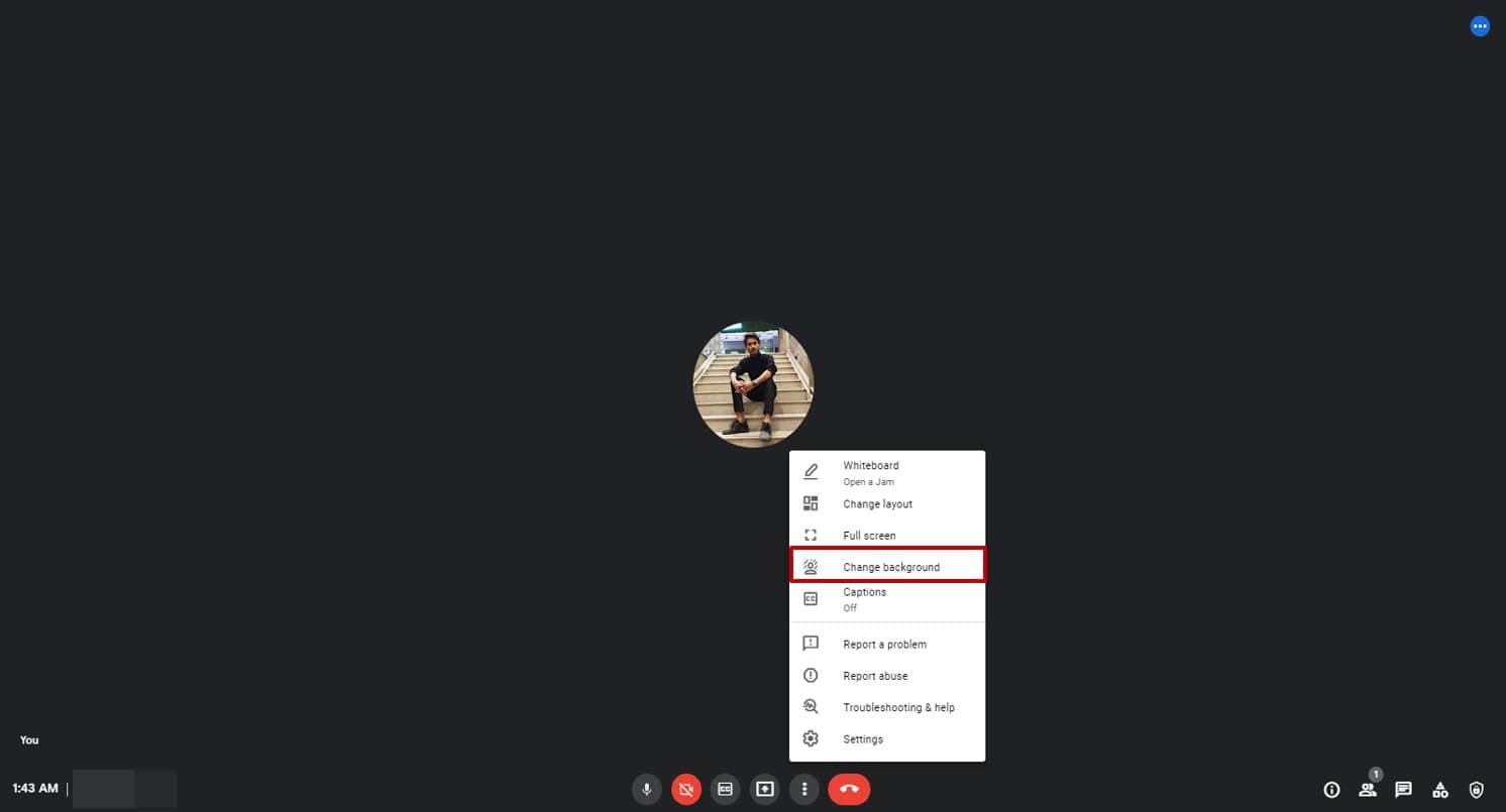 Blur background  on Google Meet video call