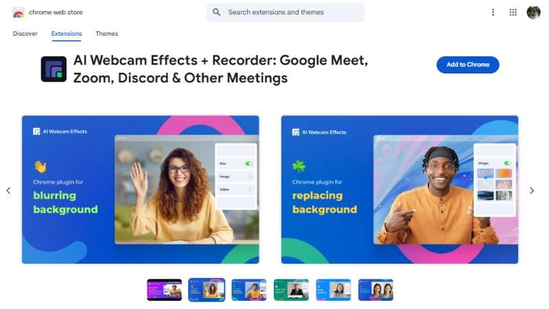 ai webcam effects recorder chrome extension