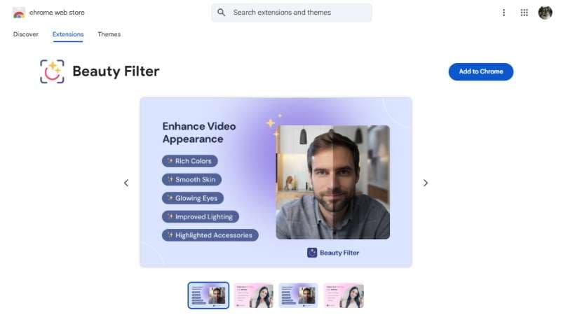 beauty filter chrome extension