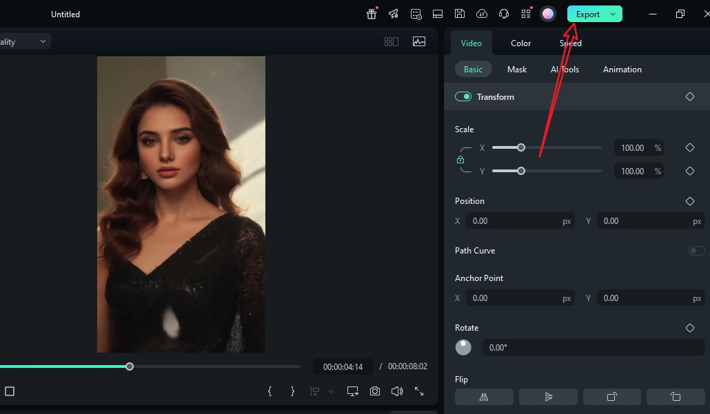export ai saree before-after transformation video